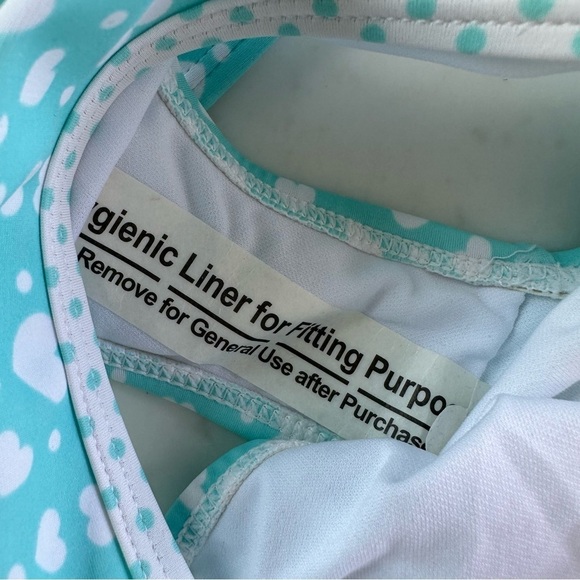 NWT Girl’s Xhilaration Blue & White Polka Dot 2-apiece Swimsuit - Picture 4 of 4